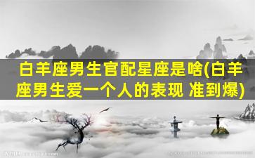 白羊座男生官配星座是啥(白羊座男生爱一个人的表现 准到爆)